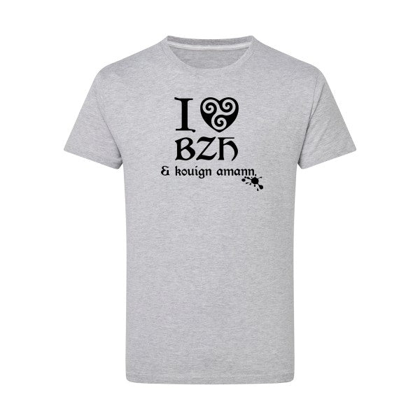 Love BZH & kouign noir -Flex noir sur T-shirt SG  Light Oxford  5XL