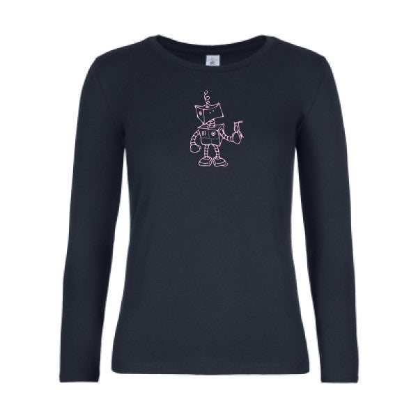 t-shirt lsl femme Robot-&-Bird Navy flex Rose
