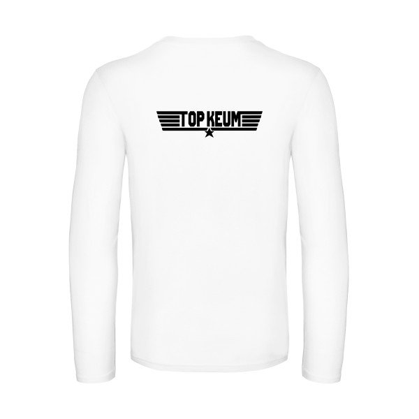 top keum - t shirt- manches- longues- original- humour- White impression Dos