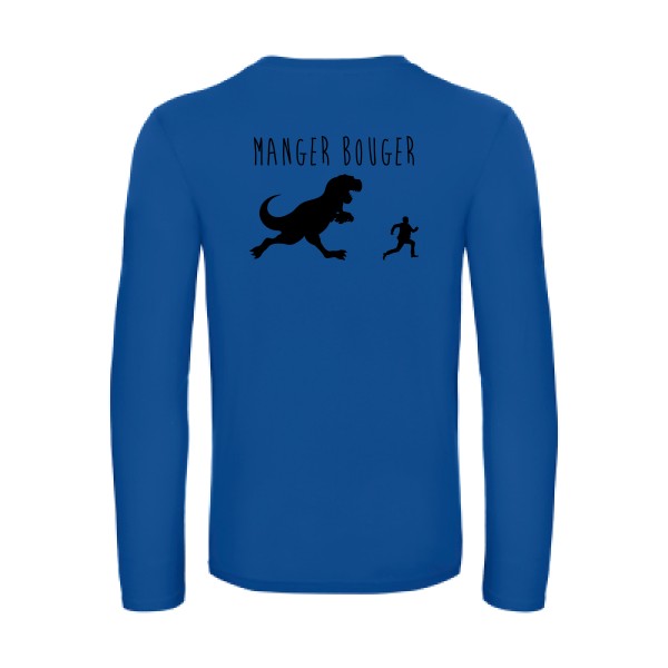manger bouger - t shirt- manches- longues- original- humour- Royal Blue impression Dos