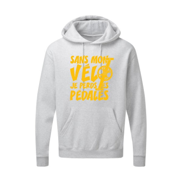 Sans mon vélo, je perds les pédales ! |Sweat  capuche humoristique jaune Or 