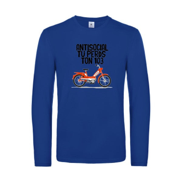 antisocial-t-shirt-manches-longues-original-humour -Royal Blue