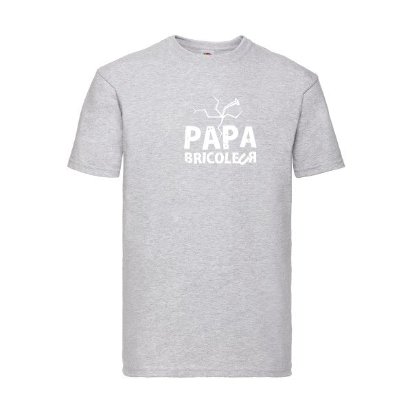 T-shirt|Papa bricoleur |flex Blanc| Fruit of the loom 205 g 