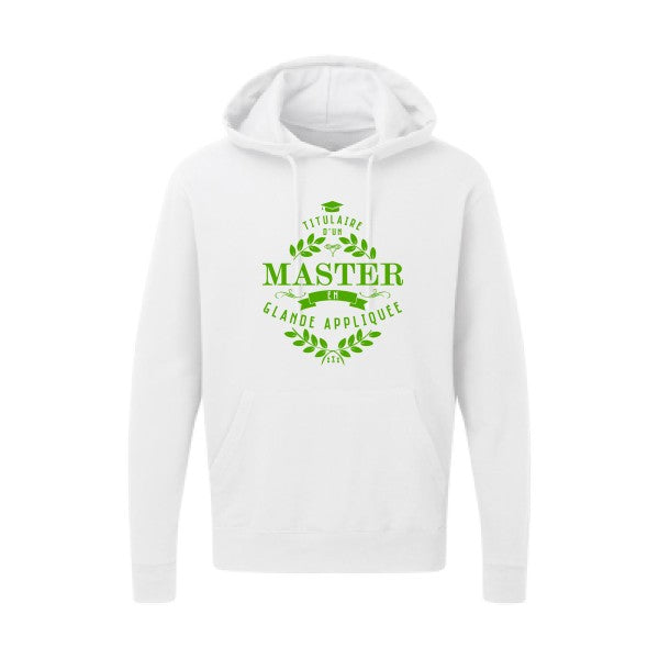 Master en glande appliquée Vert pomme |Sweat capuche imprimé homme