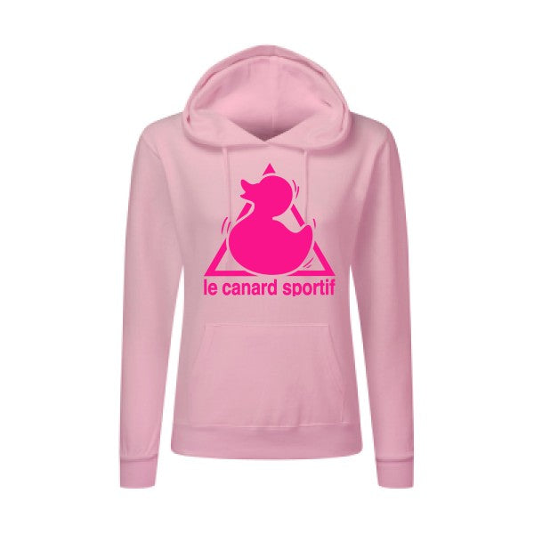 Canard Sportif Rose Fluo |Sweat original à capuche Femme