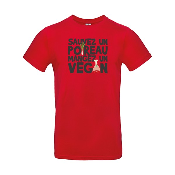 T-shirt humour original Vegan Poireau T Shirt couleur Red