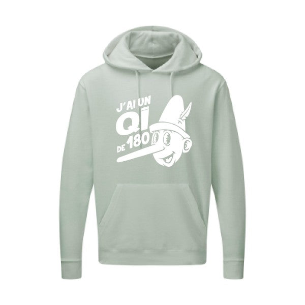 Quotient intellectuel |Sweat  capuche humoristique Blanc 