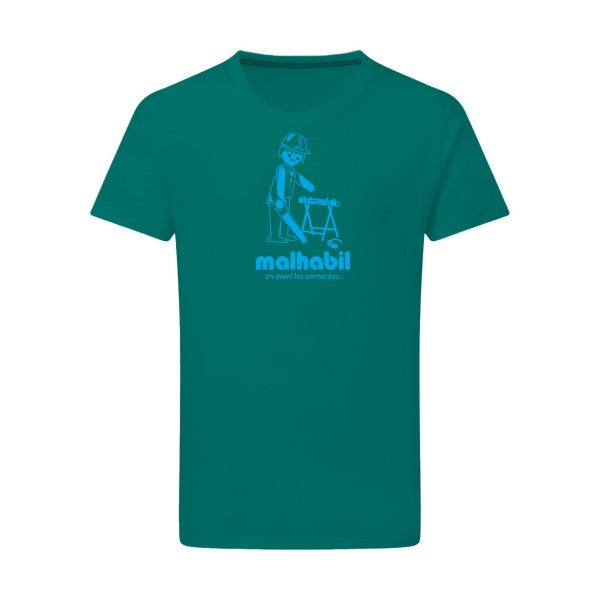 Malhabil... - Flex bleu clair Tshirt original Emerald Green  2XL