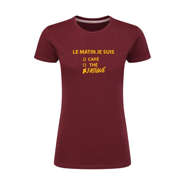 Le matin je suis...| jaune Or |T shirt original femme|SG