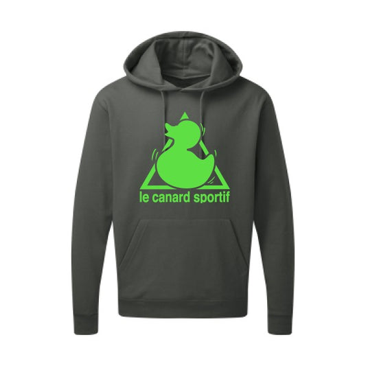 Canard Sportif Vert fluo |Sweat capuche imprimé homme