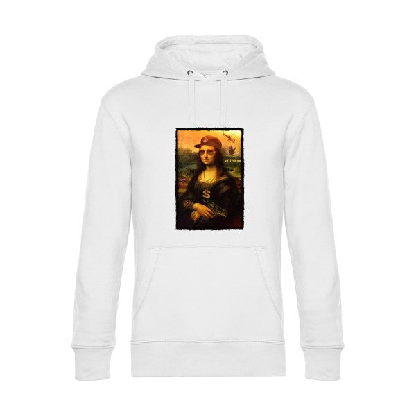 La-Joconde- Sweat à capuche original White - RueDuTeeshirt