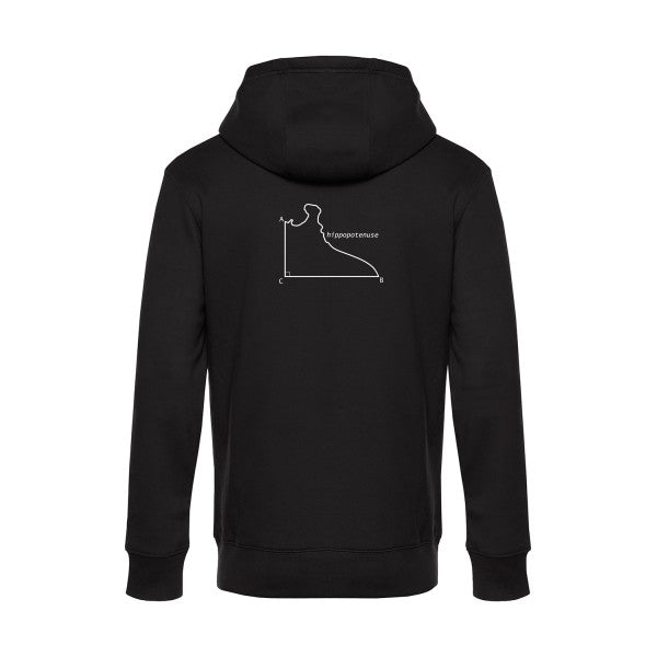 Hippopotenuse sweat shirt original Black flex Blanc impression Dos