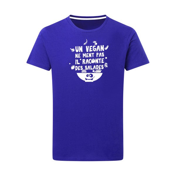 Un vegan ne ment pas Blanc -Flex Blanc sur T-shirt SG  Royal Blue  5XL