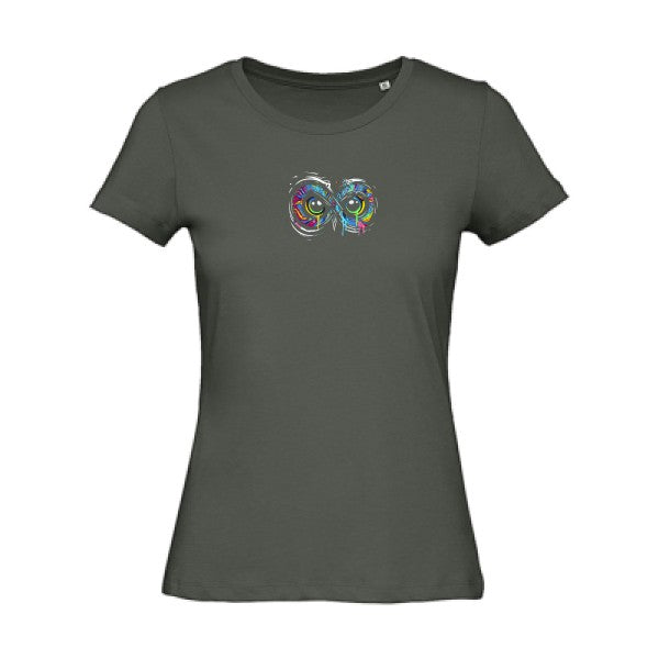 INFINIMENT-CHOUETTE- - t-shirt original femme Millennial Khaki