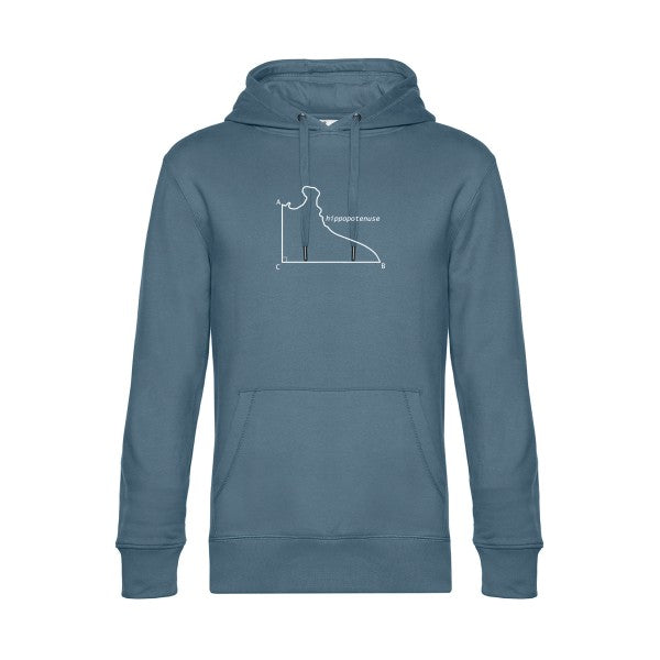 Hippopotenuse sweat shirt original nordic blue flex Blanc impression Face