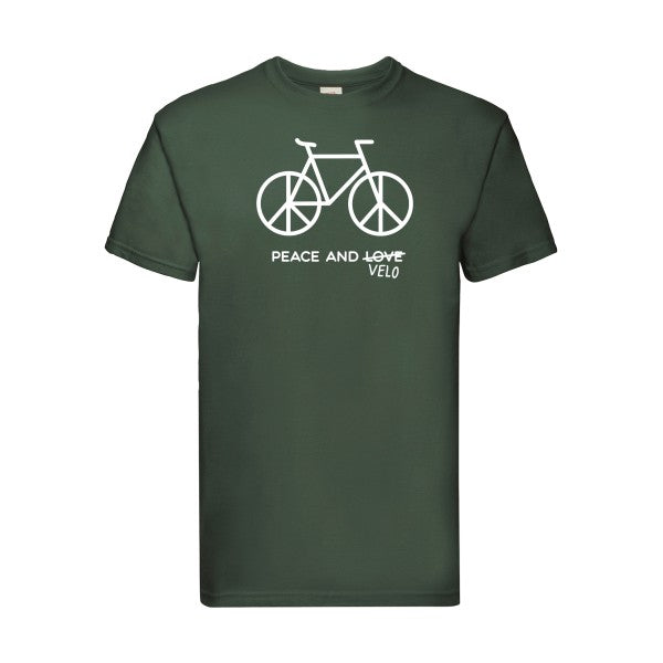 T-shirt|Peace and vélo |flex Blanc| Fruit of the loom 205 g 