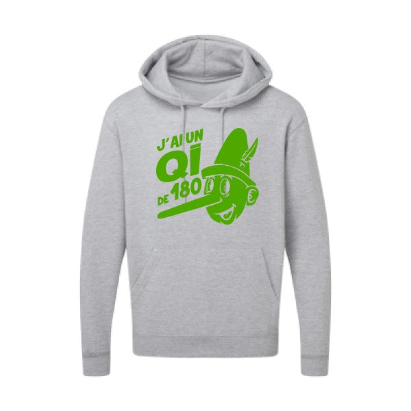 Quotient intellectuel |Sweat  capuche humoristique Vert pomme 