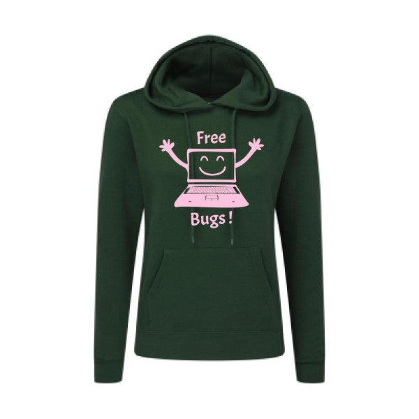 FREE BUGS ! Rose |Sweat original à capuche Femme