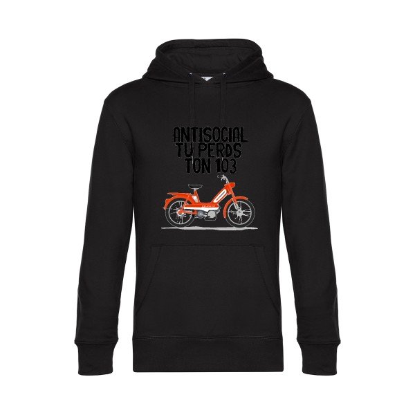 Antisocial- Sweat à capuche original Black - RueDuTeeshirt