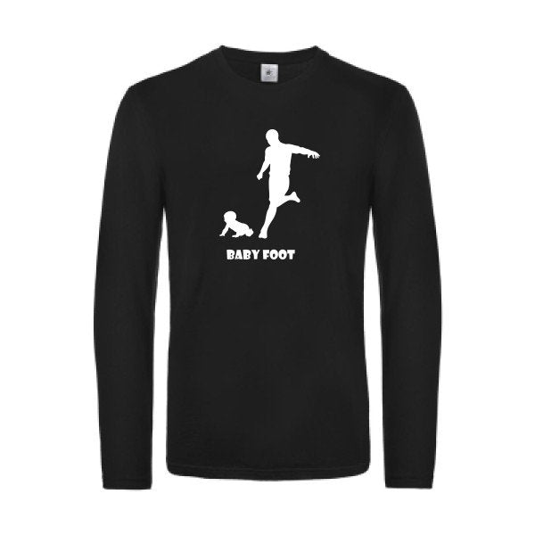 baby foot - t shirt- manches- longues- original- humour- Black impression Face