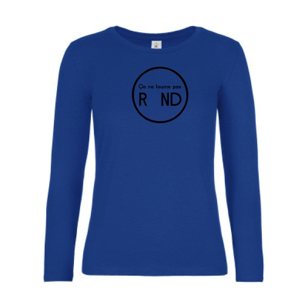 t-shirt lsl femme ca-ne-tourne-pas-rond- Royal Blue flex Noir