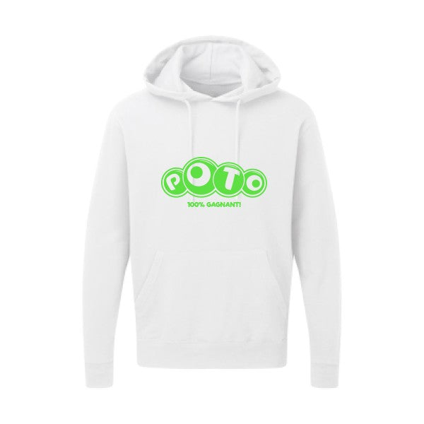 Poto Vert fluo |Sweat capuche imprimé homme