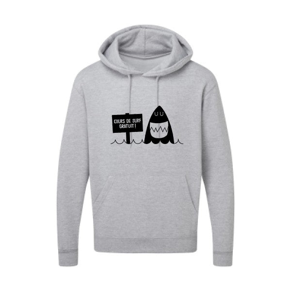 Cours de surf Noir |Sweat capuche imprimé homme