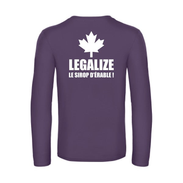 legalize le sirop d erable - t shirt- manches- longues- original- humour- Urban Purple impression Dos