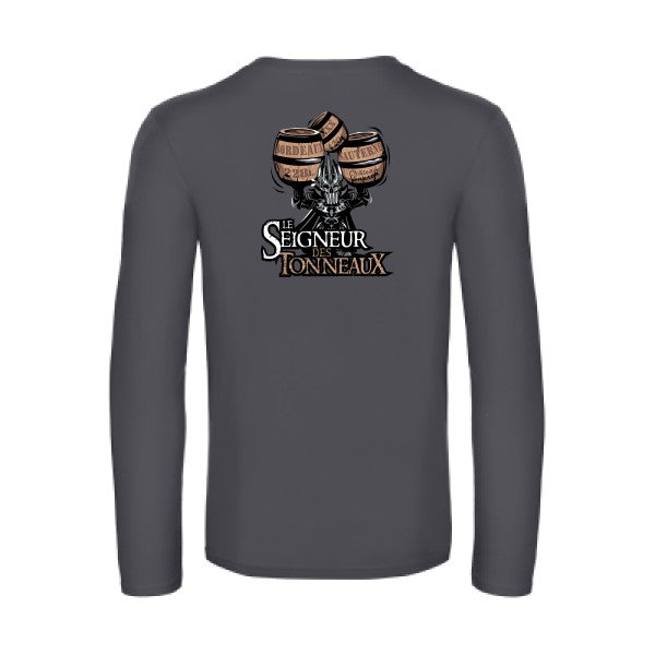 le-seigneur-des-tonneaux-t-shirt-manches-longues-original-humour -Dark Grey