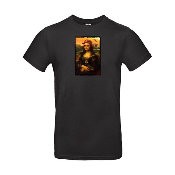 T-shirt humour original La Joconde T Shirt couleur Black