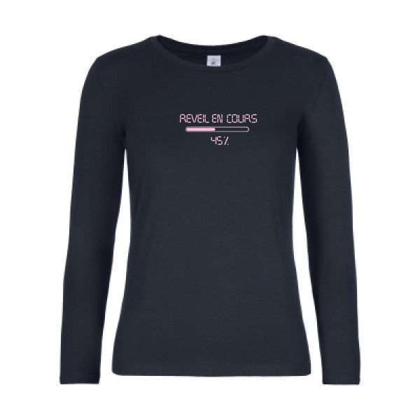 t-shirt lsl femme reveil-en-cours...-loading... Navy flex Rose
