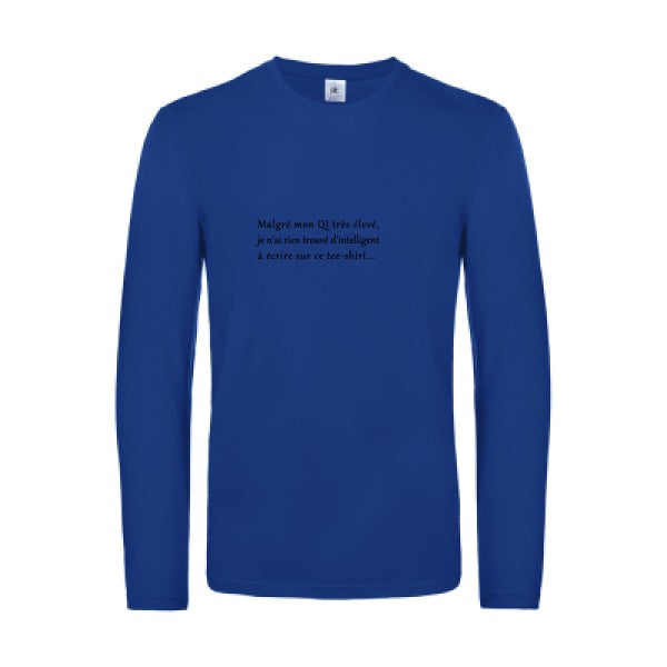 qi - t shirt- manches- longues- original- humour- Royal Blue impression Face