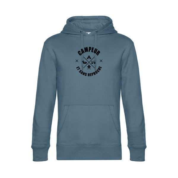 CAMPEUR... sweat shirt original nordic blue flex Noir impression Face