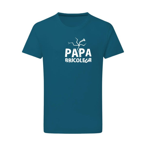 Papa bricoleur - Flex Blanc Tshirt original Petrol  2XL