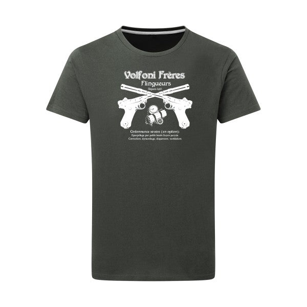 Volfoni Frère -Flex vert pomme sur T-shirt SG  Charcoal  5XL