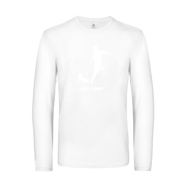 baby foot - t shirt- manches- longues- original- humour- White impression Face