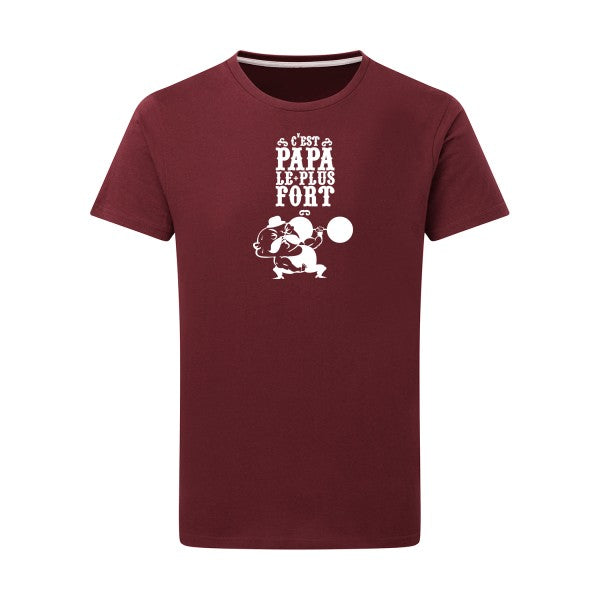 C'est qui le plus fort ? Blanc -Flex Blanc sur T-shirt SG  Burgundy  2XL