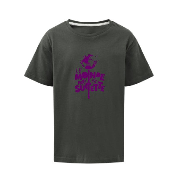 Le Monde part en Sucette Flex Violet SG - Kids T-shirt enfant Charcoal Taille 152 (11-12/2XL)