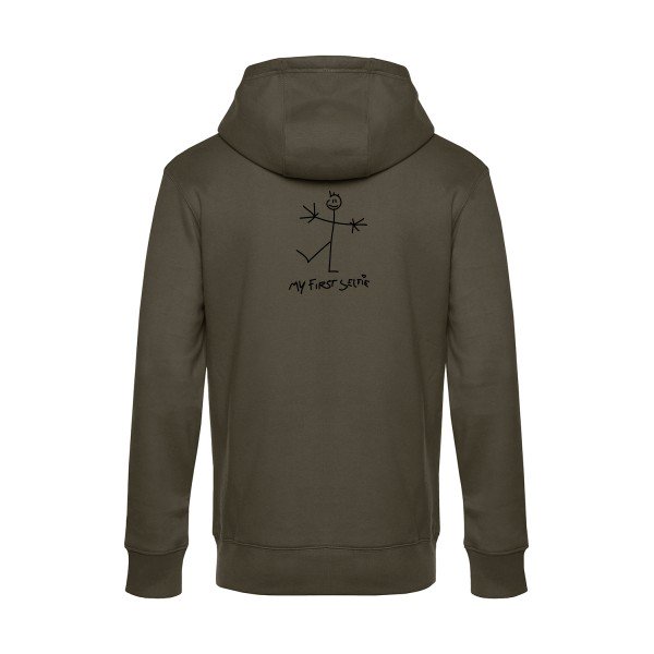 First-Selfie sweat shirt original Khaki flex Noir impression Dos