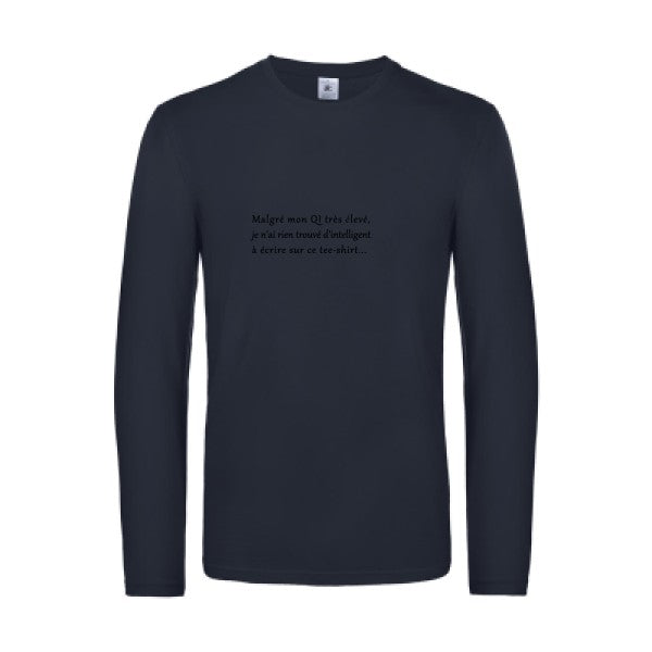 qi - t shirt- manches- longues- original- humour- Navy impression Face