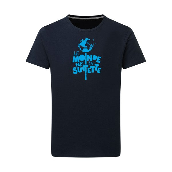 Le Monde part en Sucette - Flex bleu clair Tshirt original Navy  5XL