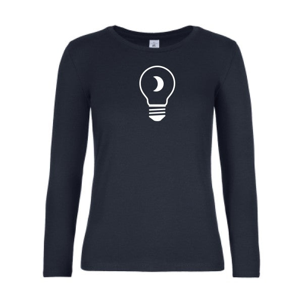 t-shirt lsl femme Noctambule Navy flex blanc