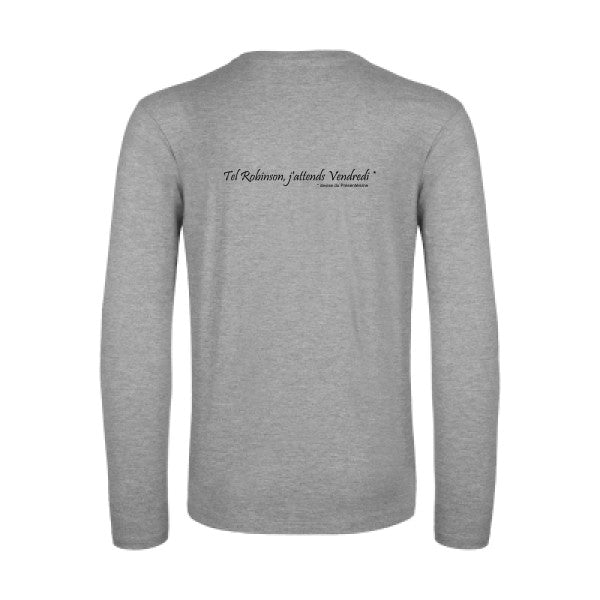 yes vendredi  - t shirt- manches- longues- original- humour- Sport Grey impression Dos