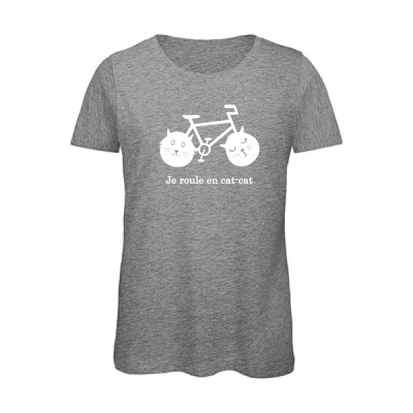 T shirt humour bio femme   femme bio|cat-cat bike Blanc 