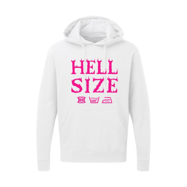 HELL SIZE |Sweat capuche imprimé|Rose Fluo