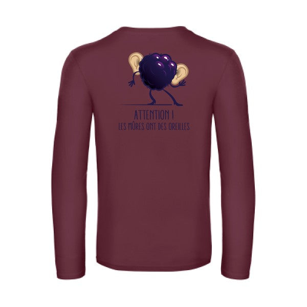 mures-t-shirt-manches-longues-original-humour -Burgundy