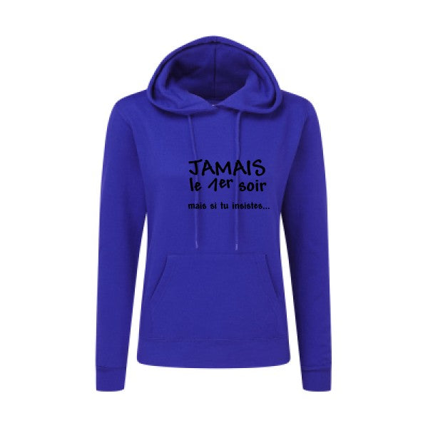 JAMAIS... Noir |Sweat original à capuche Femme