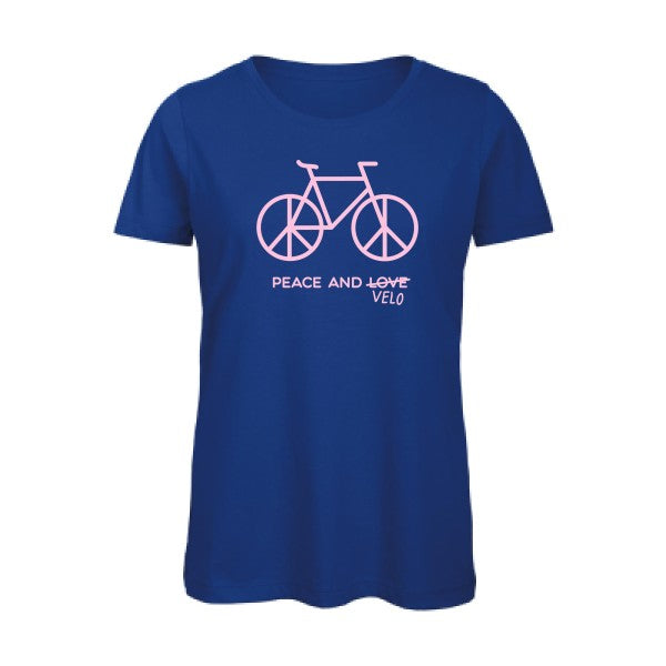 T shirt humour bio femme   femme bio|Peace and vÃ©lo Rose 