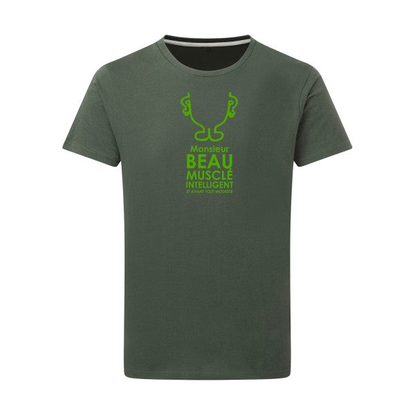 Monsieur Moi vert pomme -Flex vert pomme sur T-shirt SG  Thyme  2XL