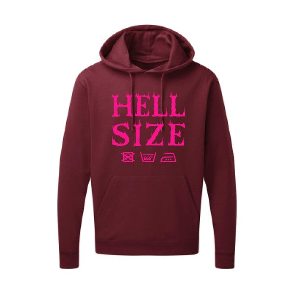 HELL SIZE |Sweat capuche imprimé|Rose Fluo